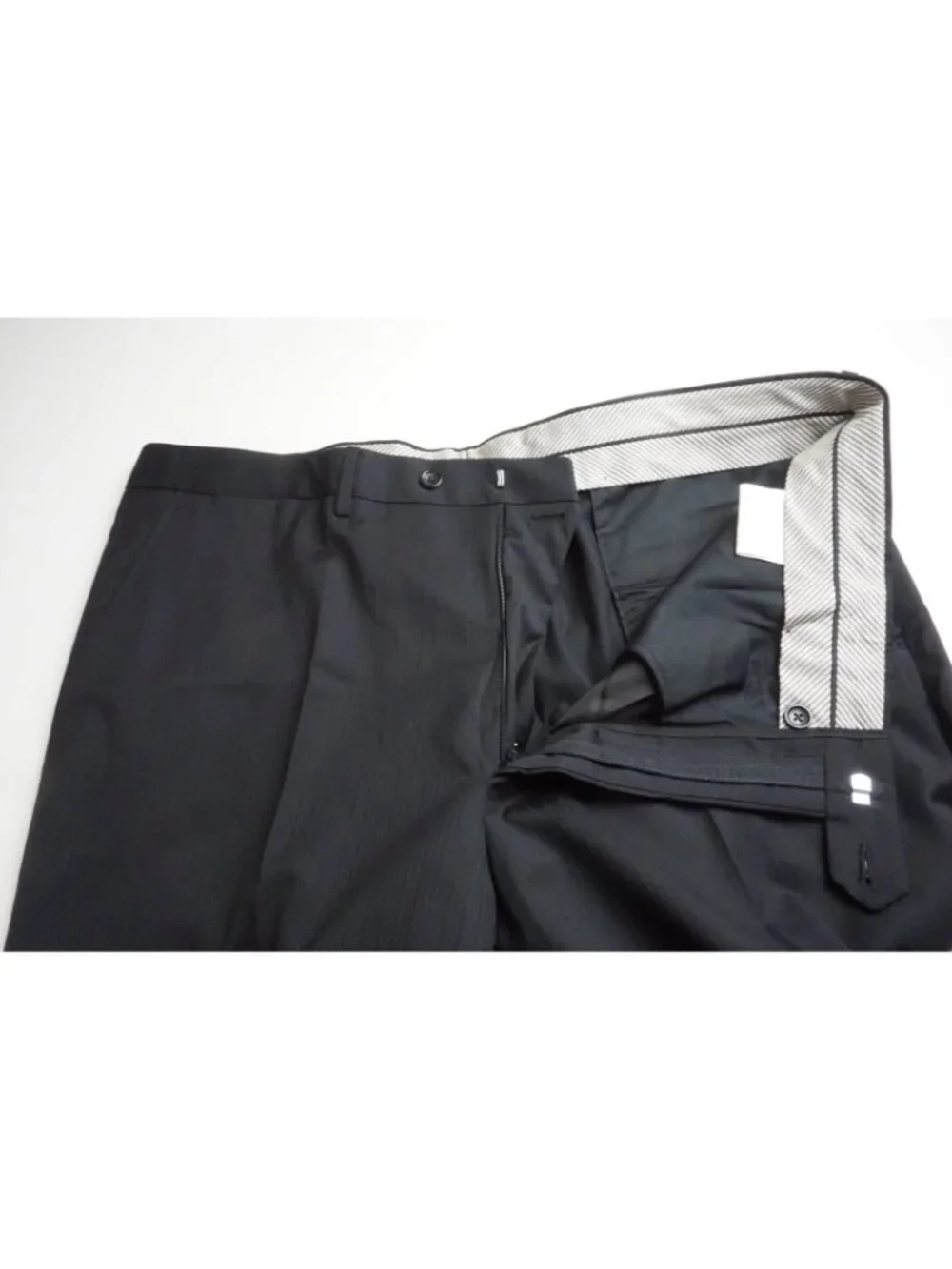 Tagliatore Black Striped 100s Wool 2 Pc Suit Jacket Pants Sz 48R US 58 EU NEW